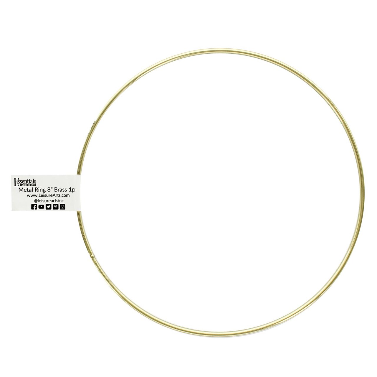 Essentials By Leisure Arts Metal Ring 8" Brass – For Macrame Rings, Metal Hoops For Crafts, And Diy Projects. Ideal Rings Crafts And Home Decor